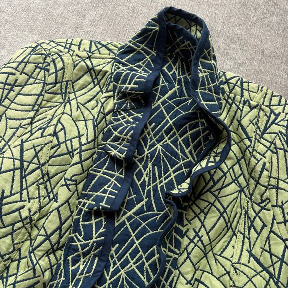 Reversible Unique Green Blue Blazer Jacket - Picture 2 of 4